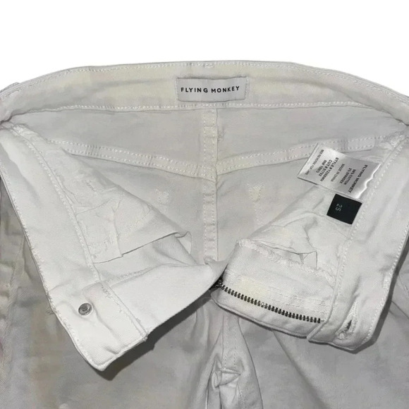 Women's Flying Monkey Distressed cropped flare Jeans, Size 25, White, trendy - Picture 4 of 7